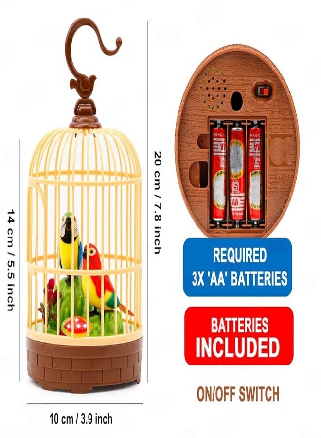 mr.fix Mr Fix? Singing Moving Chirping Beautiful Bird Pet Toy in Cage, Hanging Cage with Music Singing Moving Chirping for Kids for Gifting/Home Decor/Living Room/Garden (Multicolour) - Image 3
